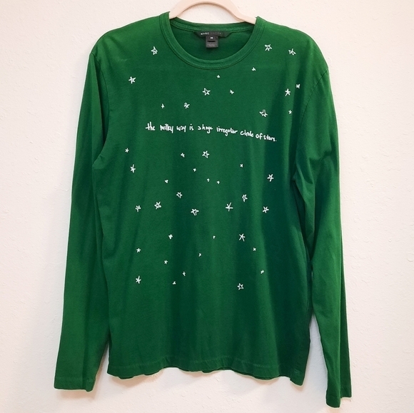 Marc Jacobs Milky Way Green Rare Long Sleeve Tee M - Picture 1 of 6